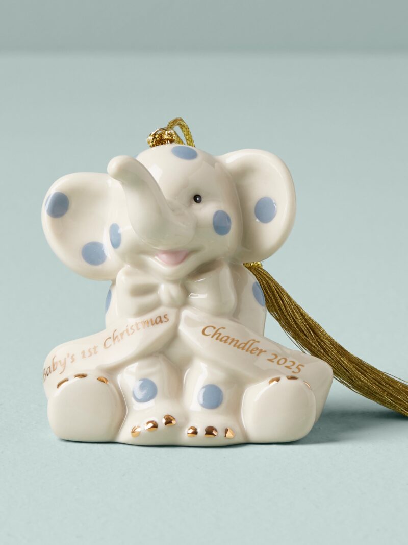 Personalized Blue Elephant Ornament